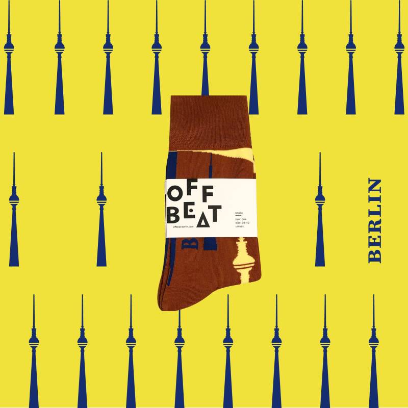 Socken Berliner Fernsehturm | Aus 75% Gekämmter Baumwolle von OFFBEATberlin