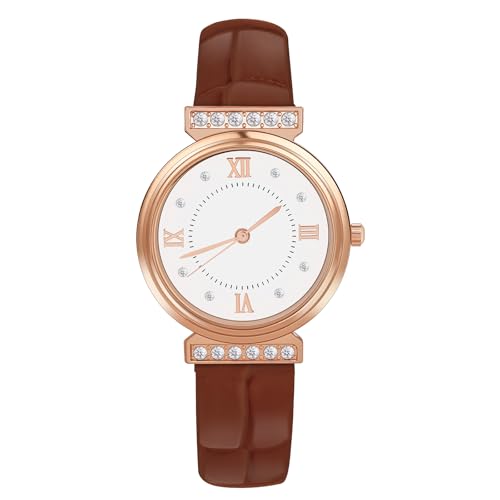 OFFCUP Damenuhr, Damen Analog Quarz Uhr mit Leder Armband, Uhren Damen Diamant Einfache Business Klassische Armbanduhr Lässig Quarzuhr Kleideruhr, 3 Zeiger -Braun OFFCUP Damenuhr, Damen Analog Quarz Uhr mit Leder Armband, Uhren Damen Diamant Einfache Business Klassische Armbanduhr Lässig Quarzuhr Kleideruhr, 3 Zeiger -Braun von OFFCUP