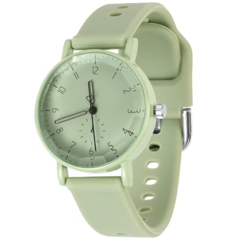 OFFCUP Damenuhr, Damen Analog Quarz Uhr mit Silikon Armband, Uhren Damen Sportlich Elegant Casual Armbanduhr Krankenschwester Quarzuhr Farbe Buntfarbig, 3 Zeiger, 38 mm Gehäusegröße-Mintgrün von OFFCUP