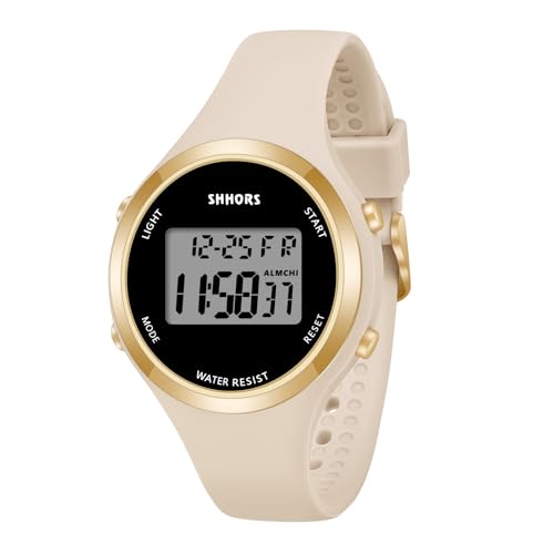 OFFCUP Damenuhr, Damen Digitaluhren mit Silikon Armband, Uhren Damen mit Wecker Stoppuhr LED Licht Datum Sportlich Elegant Weitwinkel Casual Armbanduhr für Jungen Mädchen von OFFCUP