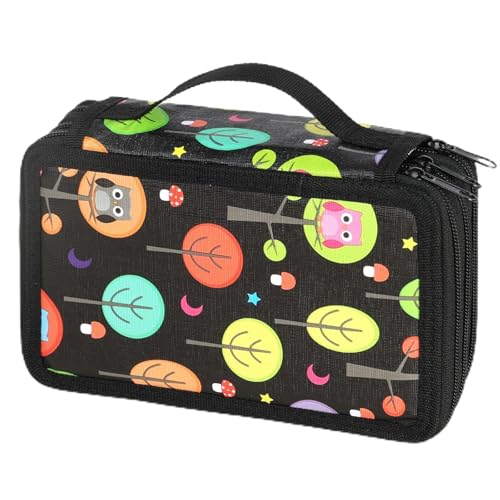 OFFCUP Federmäppchen 3 Fach Federtasche 52 Slots Große Kapazität Etui Stifte Schulmäppchen Federmappe Stiftetasche Mäppchen für Teenager Schule Büro Jungen Mädchen - Schwarz von OFFCUP