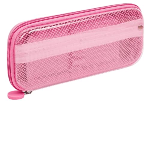 OFFCUP Federmäppchen Federtaschen Mäppchen 2 Fächer Mesh Etui Stifte Teenager Mäppchen Reißverschluss Pencil Case Schreibwaren Organizer Erwachsene für Schule & Büro -Rosa von OFFCUP