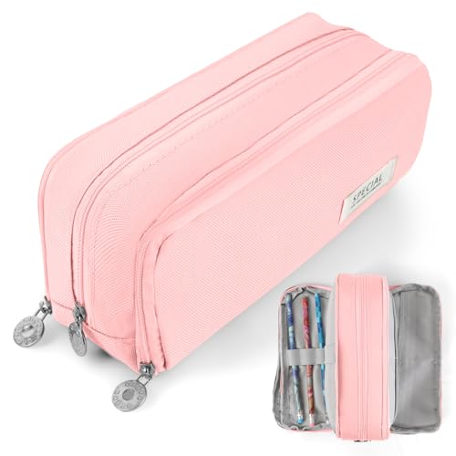 OFFCUP Federmäppchen Mäppchen 3 Fach Große Kapazität, Pencil Case Teenager Stiftetasche Tragbare Schreibwaren Tasche Federtaschen Schlampermäppchen mit Reißverschluss Federmappe für Schule Büro von OFFCUP