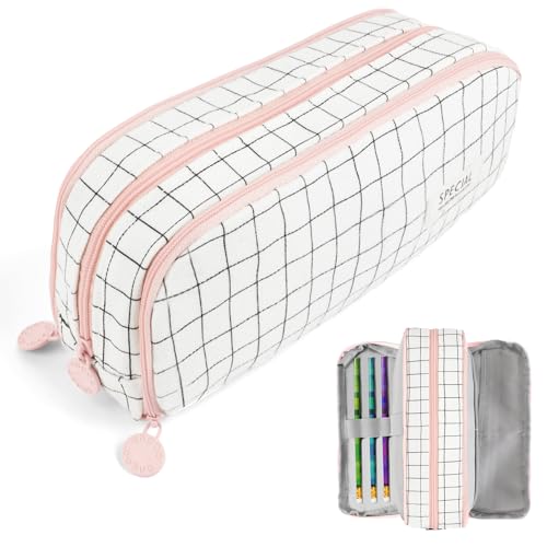 OFFCUP Federmäppchen Mäppchen 3 Fach Große Kapazität, Pencil Case Teenager Stiftetasche Tragbare Schreibwaren Tasche Federtaschen Schlampermäppchen mit Reißverschluss Federmappe für Schule Büro von OFFCUP