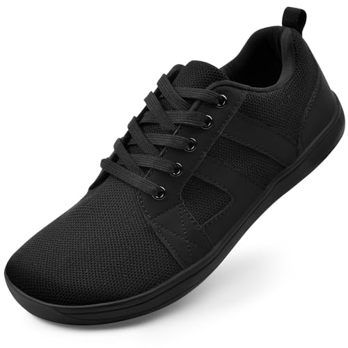 OFFCUP Herren Barfußschuhe, Traillaufschuhe Barfuss Schuhe Herren Walkingschuhe Laufschuhe Minimalistische Fitnessschuhe Barfuß Sneaker Knit Sportschuh Leicht Turnschuhe mit Zero-Drop Solhe Gr.41-45 von OFFCUP