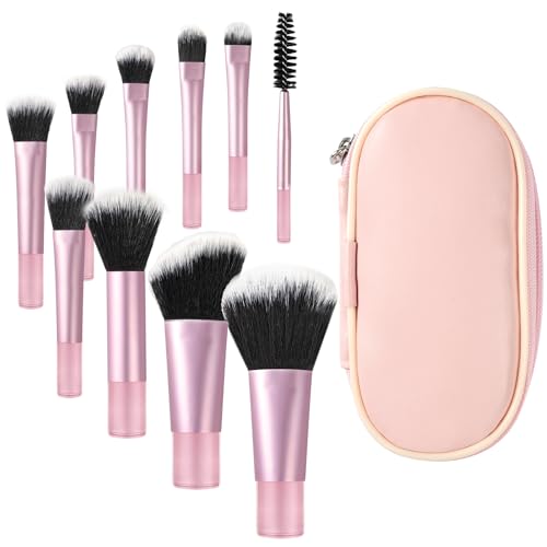 OFFCUP Pinselset Makeup, 10pcs Mini Make up Pinsel Set mit Aufbewahrungstasche Tragbarer Make-up-Pinsel-Set Kosmetikpinsel Set Reisegröße für Wimpern Foundation Lidschatten Kontur Rouge OFFCUP Pinselset Makeup, 10pcs Mini Make up Pinsel Set mit Aufbewahrungstasche Tragbarer Make-up-Pinsel-Set Kosmetikpinsel Set Reisegröße für Wimpern Foundation Lidschatten Kontur Rouge von OFFCUP
