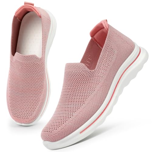 OFFCUP Slip On Sneaker Damen, Laufschuhe Sportschuhe Mesh Turnschuhe, Freizeitschuhe Straßenlaufschuhe Barfußschuhe Damen Walkingschuhe Joggingschuhe Leichte Atmungsaktiv Schuhe Fitness von OFFCUP
