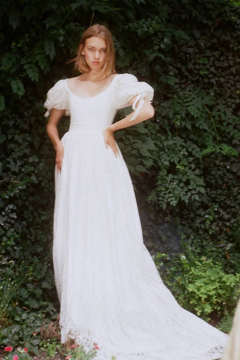 Brautkleid Aus Spitze, Märchenkleid, Puffärmelkleid von OFFICESEVENshop