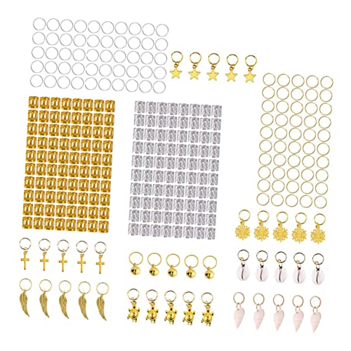 OFFIGAM Teiliges Set Haar Schmuck Dreadlocks Ringe Und Perlen Für Kreative Diy Haaraccessoires Geeignet Für Frauen Hochzeiten Partys Und Festivals von OFFIGAM