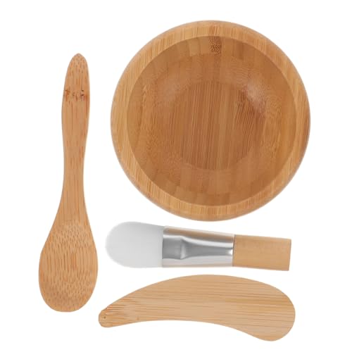 OFFIGAM 1 Satz Gesichtsmasken Mischschalen Set Teiliges Set mit Holzschüssel Rührstab Pinsel und Löffel für DIY Gesichtsmaske Hautpflege Tools für von OFFIGAM