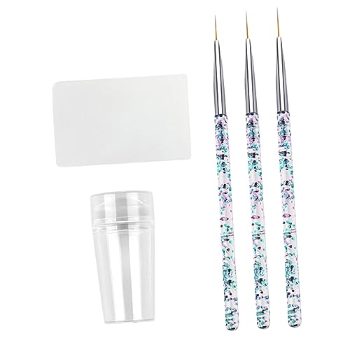 OFFIGAM 1 Satz Teiliges Nagelstempel und Malwerkzeug mit Pinseln Stempel und Abdeckungen für Kreative Nail Art Designs für Zuhause und Nagelsalons von OFFIGAM