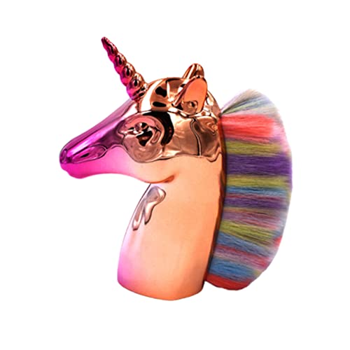 OFFIGAM Kosmetikpinsel in Einhornform Make-up-pinsel Für Frauen Puder-rougepinsel Foundation-pinsel Mit Goldener Griff Und Bunten Borsten Beutelverpackung Für Täglichen Gebrauch von OFFIGAM
