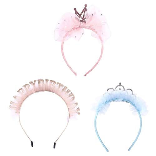 OFFIGAM 1stück Kindergeburtstag Haarband Aus Pinker Spitze Mit Buchstaben Happy Birthday Elegantes Haarschmuck Für Mädchen Für Geburtstagsfeiern Und Besondere Anlässe von OFFIGAM