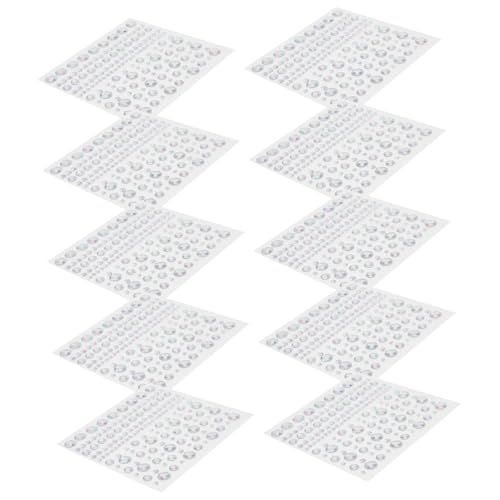 OFFIGAM 10 Blatt Kreative Strass Aufkleber für Gesicht Selbstklebende Farbenfrohe Edelsteine für Makeup Festival und Party Glitzernde Schmuckstücke für Design und Schnellen Glamour von OFFIGAM
