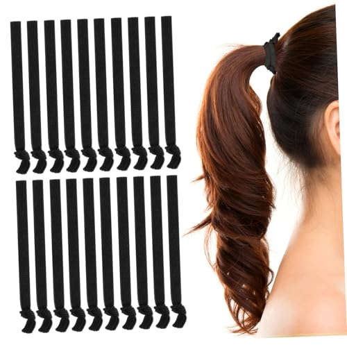 OFFIGAM 100 Stück Elastische Haargummis Rutschfest Schwarz Sanft Zu Haaren Für Dickes Haar Haargummi Für Frauen Und Männer von OFFIGAM