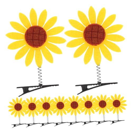 OFFIGAM 10stücke Sonnenblumen-haarspangen Aus Strapazierfähigem Material Dekorative Frühlings-haarspangen Für Mädchen Haarschmuck Für Anlässe von OFFIGAM