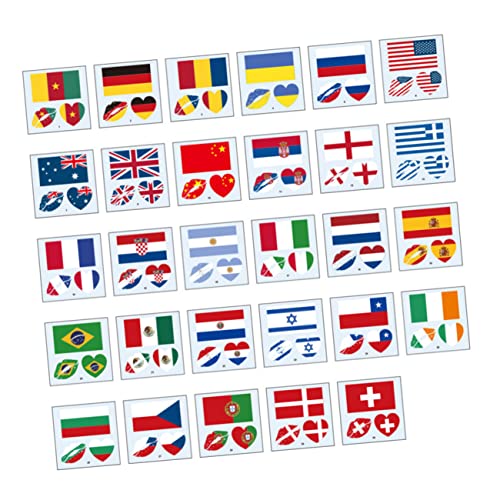OFFIGAM 116 Stück Wasserdichte Flaggen Tattoos Temporäre Gesichtssticker für Sportevents Dekorationen Patriotic Transfer Aufkleber für Männer und Designs von OFFIGAM