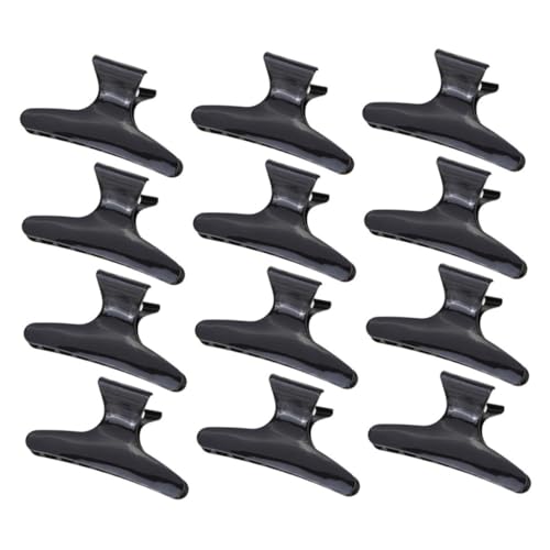 OFFIGAM 12 Stück Friseur Haarklammern Für Haarstyling Schwarze Salon Clips Multifunktionale Haarklammern Für Damen Geeignet Für Nasses Und Trockenes Haar Einfach Zu Handhaben von OFFIGAM