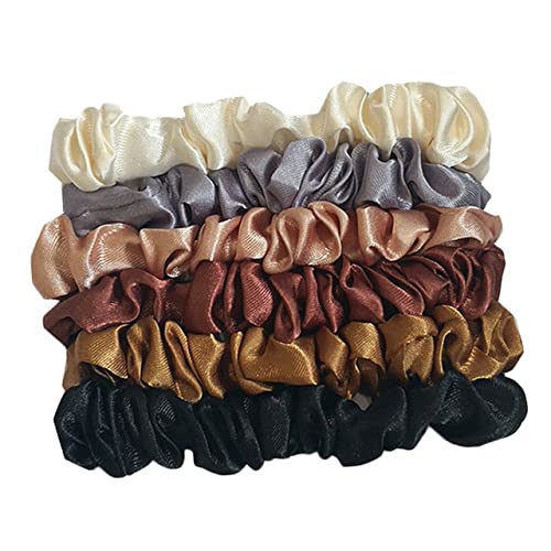 OFFIGAM 12 Stück Retro Haargummis aus Satinähnlichem Material Elastische Haarbänder für Damen und Mädchen für und Stylische Frisuren von OFFIGAM
