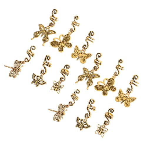 OFFIGAM 12 Stück Schmetterlings-haarzöpfe, Dreadlock-clips, Vintage-metall-manschettenclips, Haarstyling-zubehör Für Frauen Und Männer von OFFIGAM