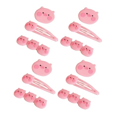 OFFIGAM 12 Stück Teiliges Mädchen Haarklammern Cartoon Schwein Haarspangen in Niedliche Haarklammer mit Robustem und Harz Einfach zu Befestigen für Partys Hochzeiten und Alltag von OFFIGAM