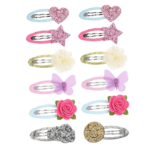 OFFIGAM 12stücke Kreative Mädchen Haarclips Cartoon Junge Mädchen Haar Clips Junge Haar Barrettes Für Alltagsoutfits von OFFIGAM