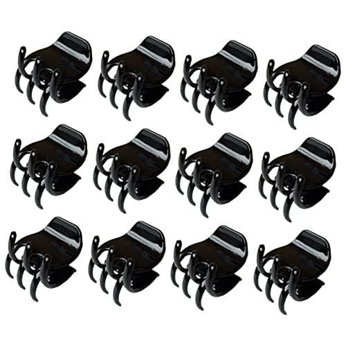 OFFIGAM 12stücke Kleine Haarklammern Aus Kunststoff Schlichte Haarspangen Minimalistischer Kopfschmuck Für Damen Und Mädchen Schwarz von OFFIGAM