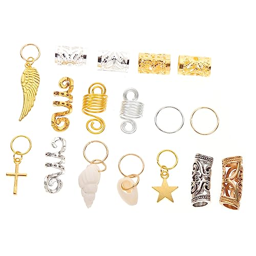 OFFIGAM 159 Stück Teiliges Haarschmuck Set mit Ringen und Dreadlocks Anhängern Bunte Haarschmuckperlen für Zöpfe Dreadlocks und Mehr für Festivals und von OFFIGAM