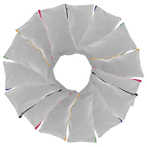 OFFIGAM 15Stücke Canvas Reißverschlussbeutel DIY Blanko Taschen für Kosmetik und Schreibwaren Sublimierbar Farbige Reißverschlüsse für Bastelprojekte von OFFIGAM