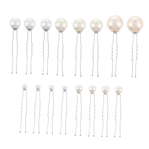 OFFIGAM 16stücke U-förmige Haarnadeln Mit Perlen Für Hochzeiten Elegante Haaraccessoires Für Damen Für Braut Und Brautjungfern Robust Und Langlebig Für Jeden Anlass von OFFIGAM