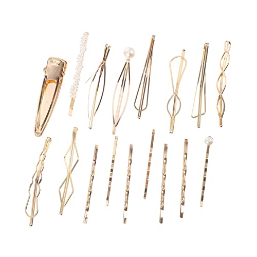 OFFIGAM 17stücke Perlen Haarklammer Aus Metall Geometrische Haarspangen Für Frauen Haarschmuck Mit Künstlichen Perlen Hohl Barrettes Als Haar Zubehör von OFFIGAM