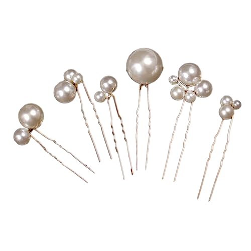 OFFIGAM 1Satz U Förmiger Clip mit Doppelperlen Teiliges Haarnadelset für Damen und Mädchen Eleganter Haarschmuck für Verschiedene Frisuren für Hochzeiten und Besondere Anlässe von OFFIGAM