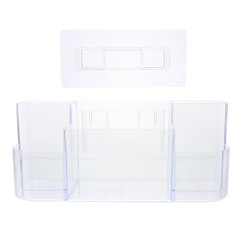 OFFIGAM Wandmontierte Kosmetikbox Mit Mehrfachgittern Transparenter Toiletry Organizer Staubfreier Kosmetikhalter Für Badezimmer Aufbewahrungsbox Für Kosmetikartikel von OFFIGAM