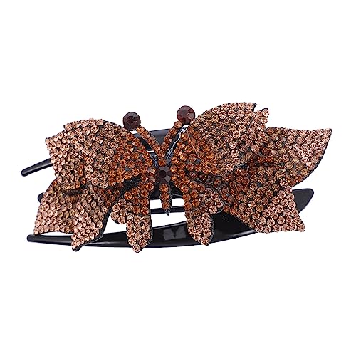 OFFIGAM Rhinestone Haarspange Im Eleganten Schleifen-design Für Damen Strapazierfähige Rutschfeste Haarklammer Für Stilvolle Frisuren Und Besondere Anlässe Champagner-gold von OFFIGAM