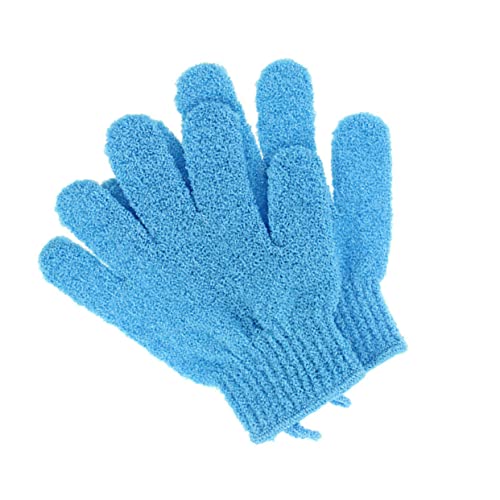 OFFIGAM 1paar Exfolierende Duschhandschuhe Fünf Finger Badehandschuhe Für Körperpeeling Und Sauna Wiederverwendbar Blau Für Männer Und Frauen Für Sanfte Hautpflege von OFFIGAM