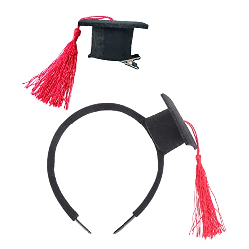 OFFIGAM 1satz Doktorhut Haarband Mit Haarnadel Einzigartige Abschlussfeier Dekoration Für Graduierung Und Kreative Anlässe Für Männer Und Frauen Inklusive Rotem Quastendesign von OFFIGAM