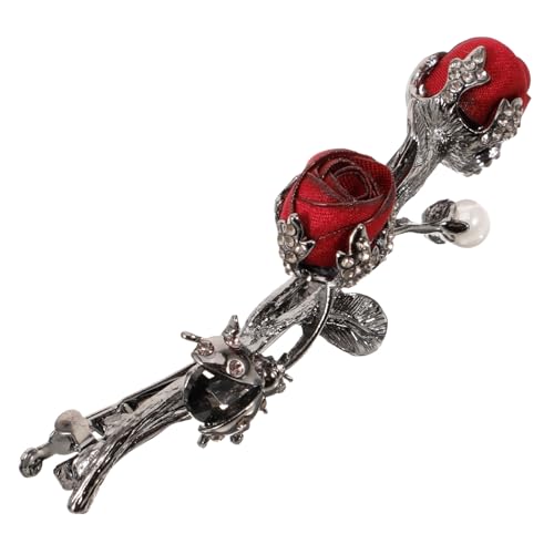 OFFIGAM Schöne Rosen Haarspange Damen Haarnadel Mit Strass Für Hochzeit Frühlings Haarschmuck Metall Clip Glitzernde Blumen Haarnadeln Für Alltag Und Besondere Anlässe von OFFIGAM