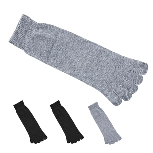 OFFIGAM 2 Paare Zehensocken für Herren und Damen Atmungsaktive Baumwoll Sportsocken mit Finger Design für Laufen Wandern und Freizeit Schwarz von OFFIGAM