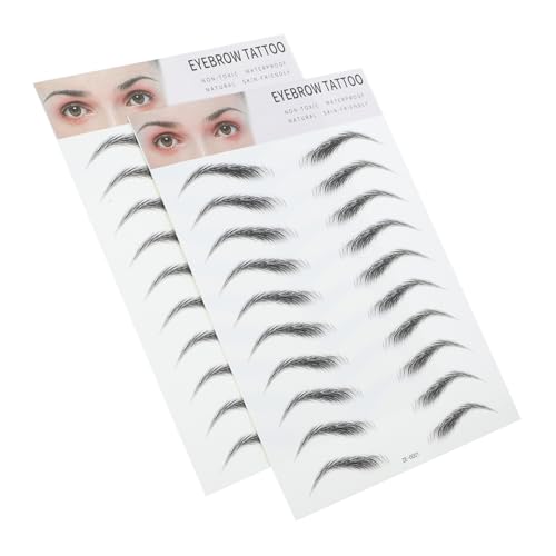 OFFIGAM 2 Stück Augenbrauen Aufkleber Haarähnliche Augenbrauen Transfer Sticker für Männer und Einfach Anzuwenden Realistische Effekte von OFFIGAM