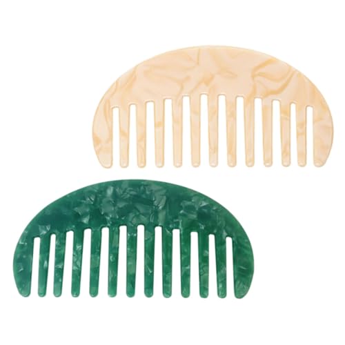 OFFIGAM 2 Stück Breitzahnkamm für Damen und Herren Antistatischer Kamm für Lockiges und Nasses Haar Tragbarer Haarstylingkamm aus Acetat für Dickes und Langes Haar Vielseitig Einsetzbar von OFFIGAM