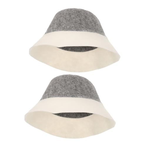 OFFIGAM 2stücke Fischer Filz Sauna Hut Für Herren Und Damen Isolierte Badekappe Saugfähig Und Hitzeschützend Für Sauna Wellness Und Reisen Unisex Design von OFFIGAM