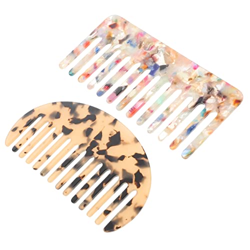 OFFIGAM 2 Stück Haarschneidekämme aus Acetat Feinzahnige Antistatische Kämme für Damen und Mädchen für Glattes Haar Tragbar Langlebig für Friseursalon oder Zuhause von OFFIGAM