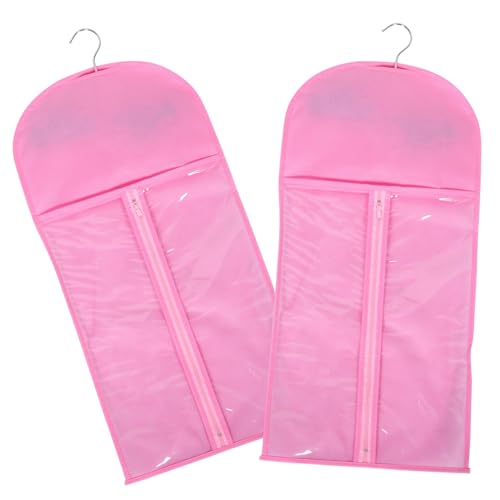 OFFIGAM 2 Stück Haarverlängerungs Organizer Tasche Transparente Aufbewahrungshalter für Perücken mit Haken Platzsparendes Design Staubdicht von OFFIGAM