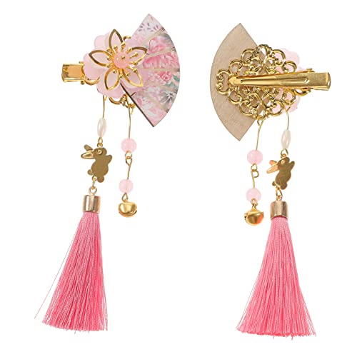 OFFIGAM 2 Stück Japanische Fächer Haarklammern mit Quasten Haarschmuck für Hochzeiten Partys Alltagsoutfits für und Mädchen von OFFIGAM