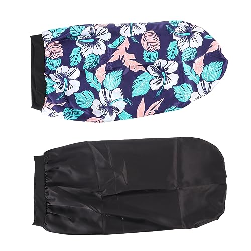 OFFIGAM 2stücke Satin Schlafhaube Für Damen Und Herren Krempe Atmungsaktive Mütze Für Langes Haar Zum Schlafen Schützend Und Bequem Blattmuster von OFFIGAM