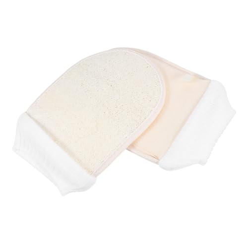 OFFIGAM 2 Stück Peelinghandschuhe Loofah Spa Glove zur Entfernung Abgestorbener Haut Elastische Badehandschuhe für Damen und Herren Sanftes Körperpeeling Tiefenreinigender Duschhandschuh von OFFIGAM