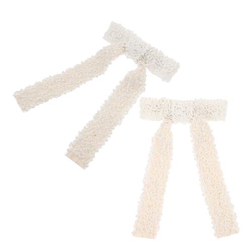 OFFIGAM 2stücke Handgemachte Perlenschleifen Haarspangen Für Damen Elegante Haarschmuck Clips Verstellbare Haaraccessoires Für Pferdeschwanz Hochwertige Und Langlebige Haarschleifen von OFFIGAM