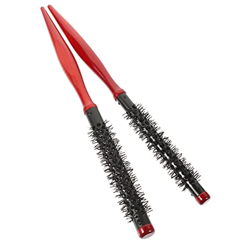 OFFIGAM 2 Stück Rundbürste mit Holzgriff Styling Rollhaar Bürste für und Männer Fönbürste zur Haartrocknung und Volumensteigerung für Dünnes und Welliges Haar von OFFIGAM