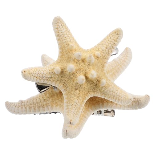 OFFIGAM 2stücke Seestern Haarspange Handgefertigt Fünfzackige Stern Haarnadel Strand Haarschmuck Für Frauen Mädchen von OFFIGAM
