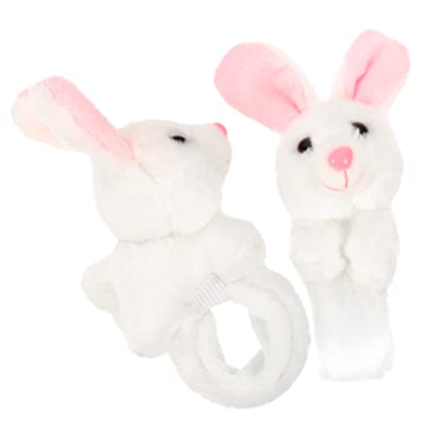 OFFIGAM 2 Stück Slap Armbänder mit Plüschkaninchen Kuschelige Tiere als Partygeschenke für Kindergeburtstage und Feste für Jungen und Mädchen von OFFIGAM